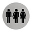 Genderneutraal Toilet bordje Aluminium Ø75mm met tape