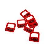 Restpartij Garderobemunten 1001 t/m 1950 Rood