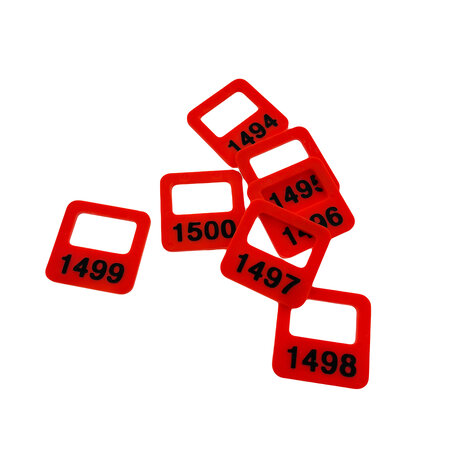 Restpartij Garderobemunten 1001 t/m 1950 Rood