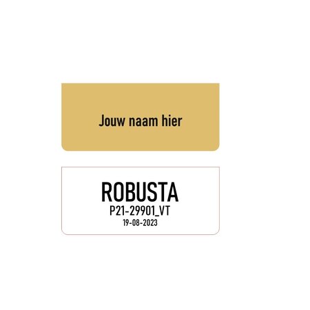 Naamplaathouder aluminium 65x25x4mm inclusief naamplaatje - per 1 stuk