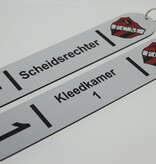 CombiCraft Robuuste Kleedkamer Sleutelhanger XL, gemaakt van Wit Aluminium Sandwich materiaal in 150x50mm