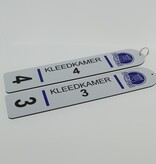 CombiCraft Robuuste Kleedkamer Sleutelhanger XL, gemaakt van Wit Aluminium Sandwich materiaal in 150x50mm