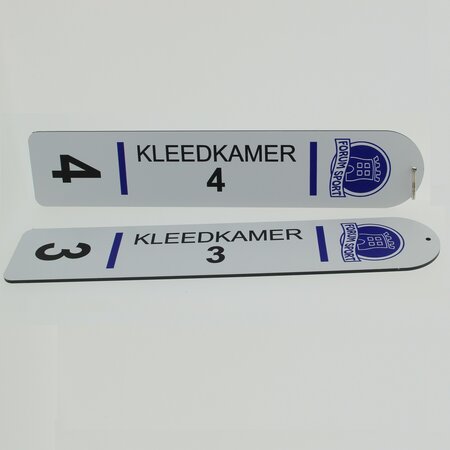 CombiCraft Robuuste Kleedkamer Sleutelhanger XL, gemaakt van Wit Aluminium Sandwich materiaal in 150x50mm