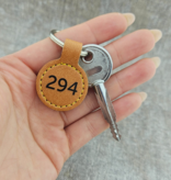 Bedrukt Leren Sleutellabel rond Ø 30 mm
