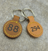 Bedrukt Leren Sleutellabel rond Ø 30 mm