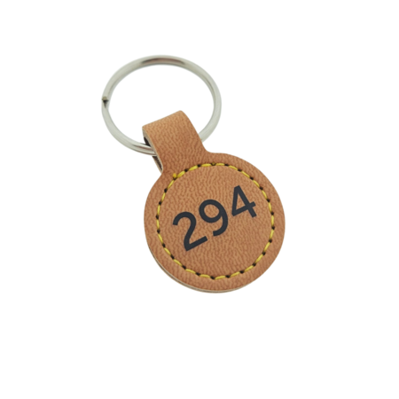 Bedrukt Leren Sleutellabel rond Ø 30 mm