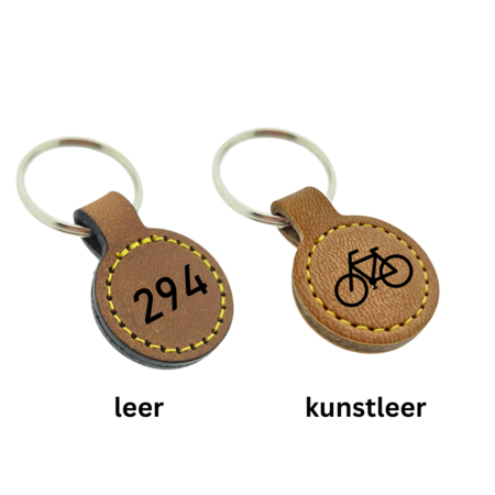 Bedrukt Leren Sleutellabel rond Ø 30 mm