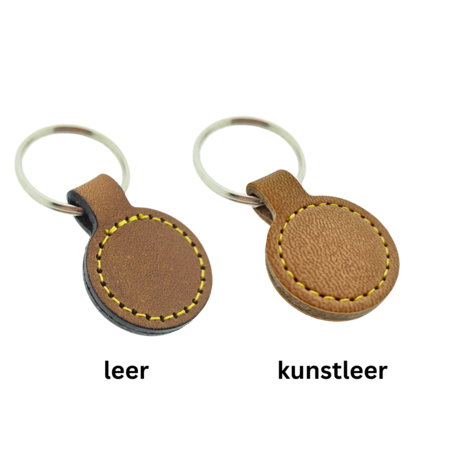 Blanco Leren Sleutellabel rond Ø 30 mm