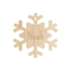 Houten Gepersonaliseerde Kerstbal in de vorm van een sneeuwvlok met jouw naam of kerstwens Ø 80 mm