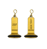 Emperor aluminium hotel sleutelhanger goud met zwarte gravering 80 x 23 mm