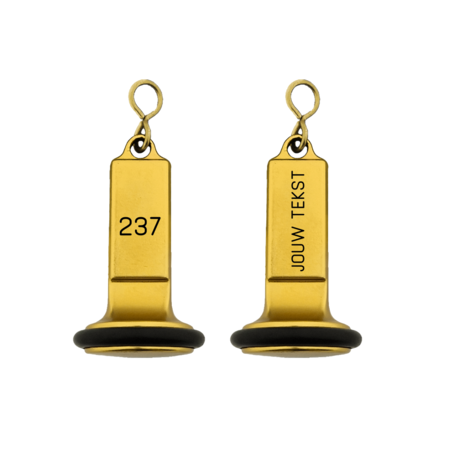 Emperor aluminium hotel sleutelhanger goud met zwarte gravering 80 x 23 mm