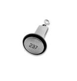 Emperor aluminium hotel sleutelhanger zilver met zwarte gravering 80 x 23 mm
