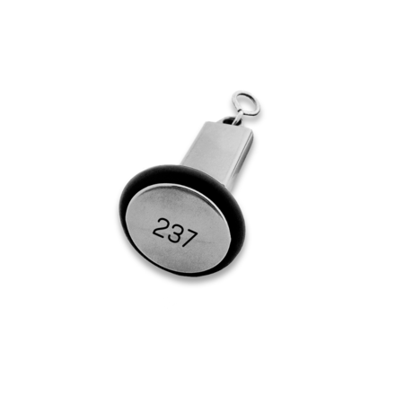 Emperor aluminium hotel sleutelhanger zilver met zwarte gravering 80 x 23 mm