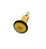 Emperor aluminium hotel sleutelhanger goud met zwarte gravering 80 x 23 mm