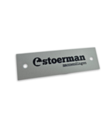 Logoplaatje Aluminium 70x20mm met twee gaatjes en jouw eigen logo