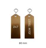 Bercy aluminium hotel sleutelhanger in brons met witte gravering