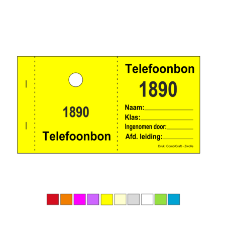 1000 bonnen voor afgifte van telefoons