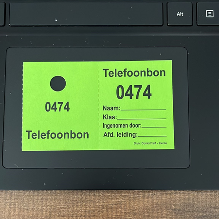 1000 bonnen voor afgifte van telefoons