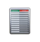 Aluminium aanwezigheidsbord met Aanwezig-Afwezig voor 10 personen