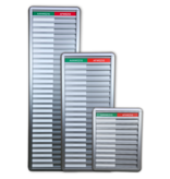 Aluminium aanwezigheidsbord met Aanwezig-Afwezig voor 20 personen