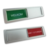 CombiCraft Welkom Niet Storen bordje in een  kunststof schuifprofiel ca. 178x50mm