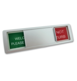CombiCraft Welcome please knock Do not disturb bordje in een kunststof schuifprofiel ca. 178x50mm