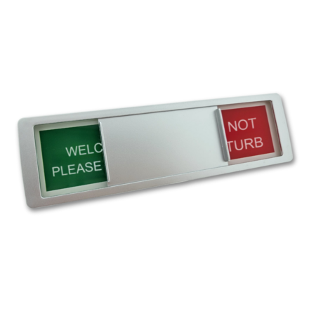 CombiCraft Welcome please knock Do not disturb bordje in een kunststof schuifprofiel ca. 178x50mm