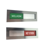 CombiCraft Welkom-Niet storen bordje van RVS-look acrylaat met verschuifbaar voorpaneel in 4 maten