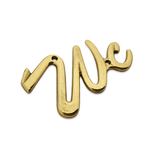 Gegoten toiletbordje "WC" (sierletters) in goudkleurig of zilverkleurig messing