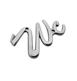 Gegoten toiletbordje "WC" (sierletters) in goudkleurig of zilverkleurig messing