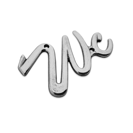 Gegoten toiletbordje "WC" (sierletters) in goudkleurig of zilverkleurig messing