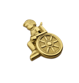 Gegoten Toiletbordje "Jongetje in rolstoel" in goudkleurig of zilverkleurig messing