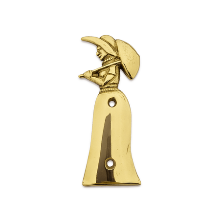 Gegoten toiletbordje "Dame met paraplu" in goudkleurig messing of zilverkleurig messing