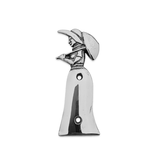 Gegoten toiletbordje "Dame met paraplu" in goudkleurig messing of zilverkleurig messing