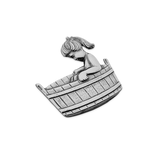 Gegoten toiletbordje "Meisje in bad" in goudkleurig messing of zilverkleurig messing