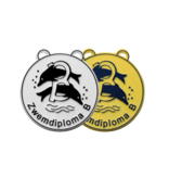 Zwemdiploma B medaille in verschillende kleuren Ø60mm