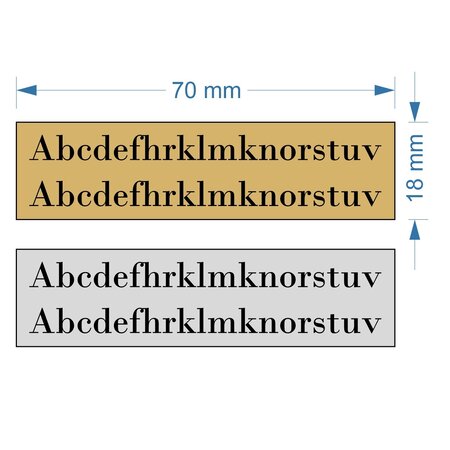 CombiCraft LABEL 6 - Graveerstrookjes met 3M Tape in 70x18mm met 2 regels gravering