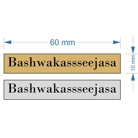LABEL 6 - Graveerstrookjes met 3M Tape in 60x10mm met 1 regel gravering