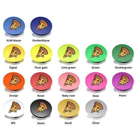 CombiCraft Gekleurde Pizza Consumptiemunten Ø29mm - 100 stuks