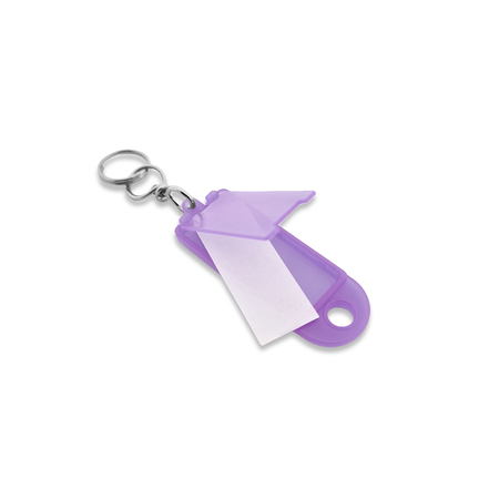 Openklapbare sleutellabel met papierstrook 60 x22 mm met wartel per 1 stuk