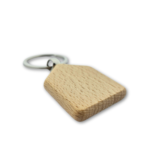 Blanco houten sleutelhanger huis 35x45mm - per 1 stuk