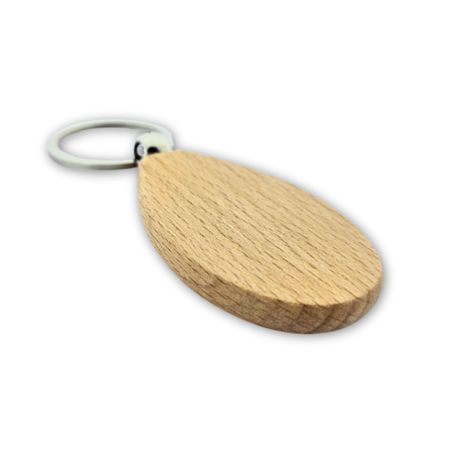 Blanco houten sleutelhanger druppel 36x58mm - per 1 stuk