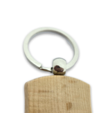 Blanco houten sleutelhanger schild 32x45mm - per 1 stuk