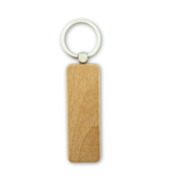 Houten sleutelhanger rechthoek met logo 27x80mm - per 1 stuk