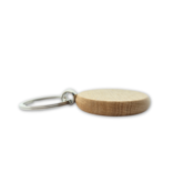 Houten sleutellabel cirkel met nummer gravering 40x40mm - per 1 stuk