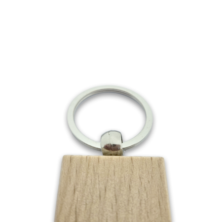 Middel blanco houten sleutelhanger rechthoek 32x51mm - per 1 stuk