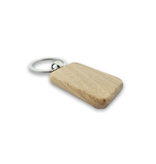 Kleine blanco houten sleutelhanger rechthoek 30x44mm - per 1 stuk