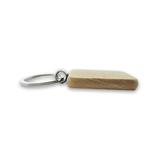 Kleine blanco houten sleutelhanger rechthoek 30x44mm - per 1 stuk