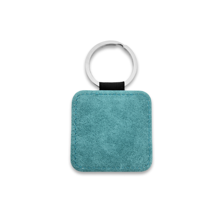 Blanco leren sleutelhanger vierkant 50x50mm - per 1 stuk