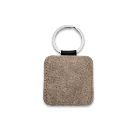 Blanco leren sleutelhanger vierkant 50x50mm - per 1 stuk